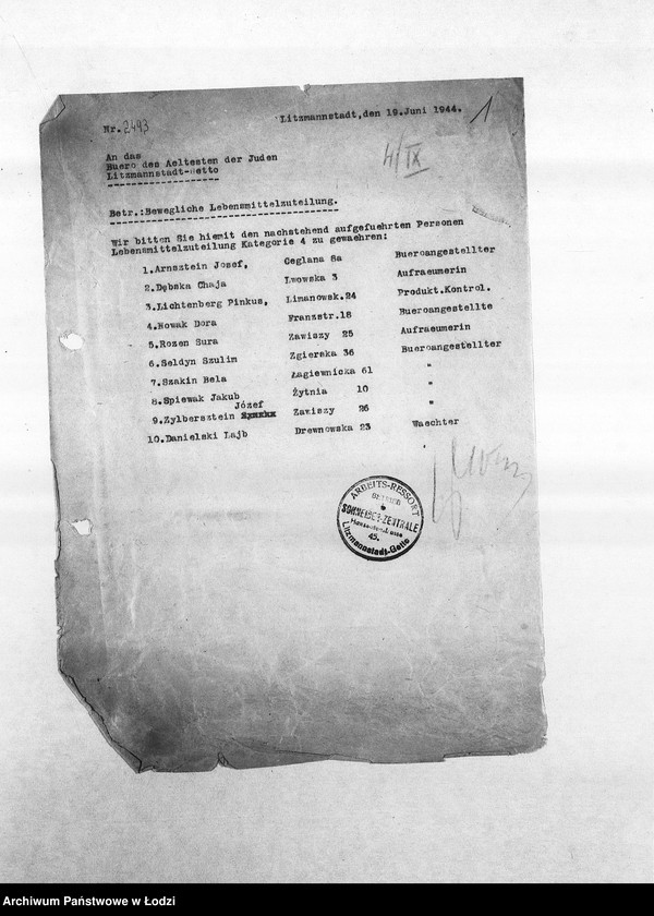 Obraz 4 z jednostki "[Korespondencja PSŻ z resortami krawieckimi w sprawie przyznania ich pracownikom dodatkowych przydziałów]"