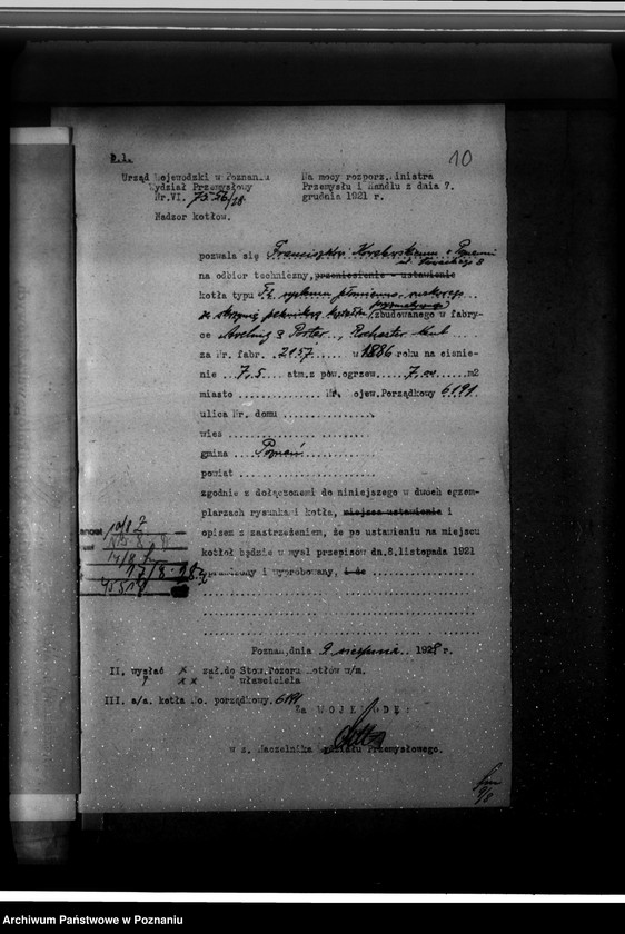 Obraz 14 z jednostki "Przedsiębiorstwo budowy dróg i szos Fr. Kowalewskiego Poznań nr woj. kotła 6191"