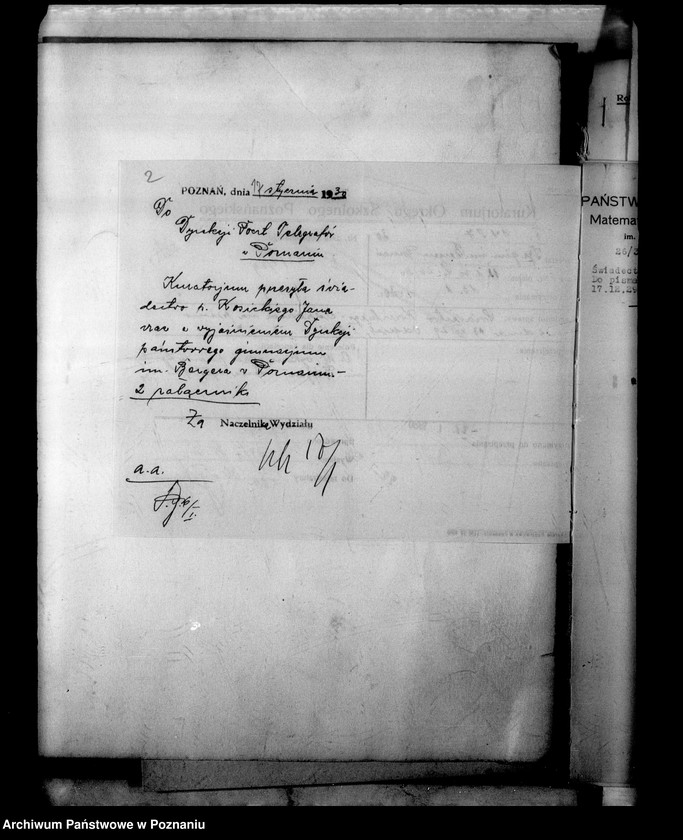 Obraz 6 z jednostki "Państwowe Gimnazjum imienia Bergera - Poznań [między innymi sprawozdanie z egzaminu dojrzałości eksternów i abiturientów]"