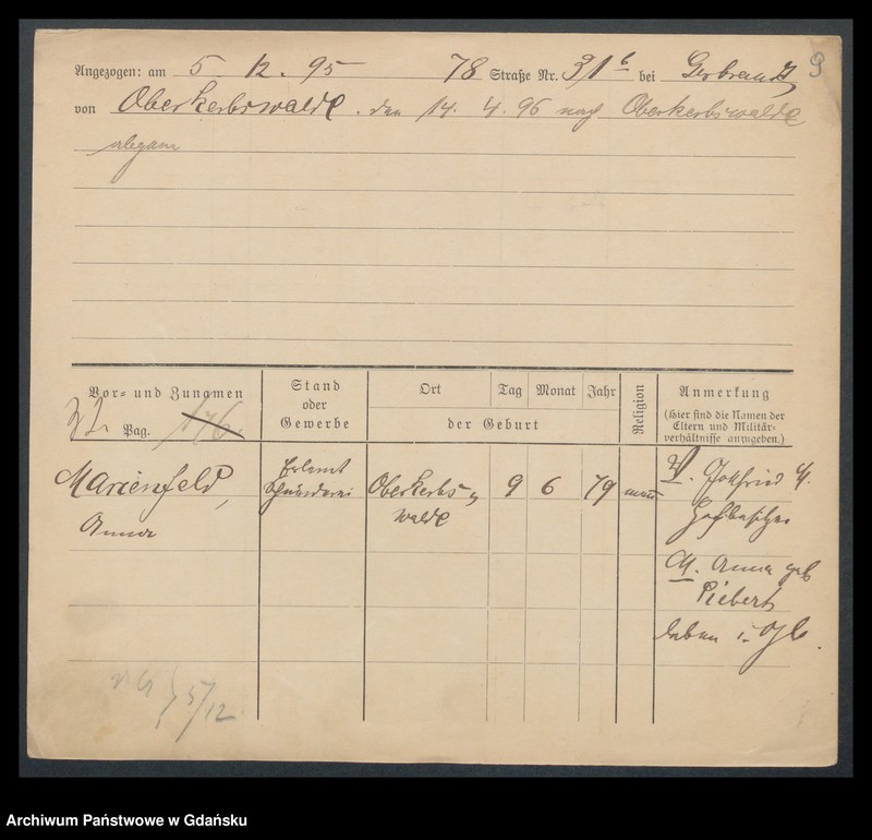 image.from.unit.number "Karty meldunkowe: Marienfeld - Markowz"