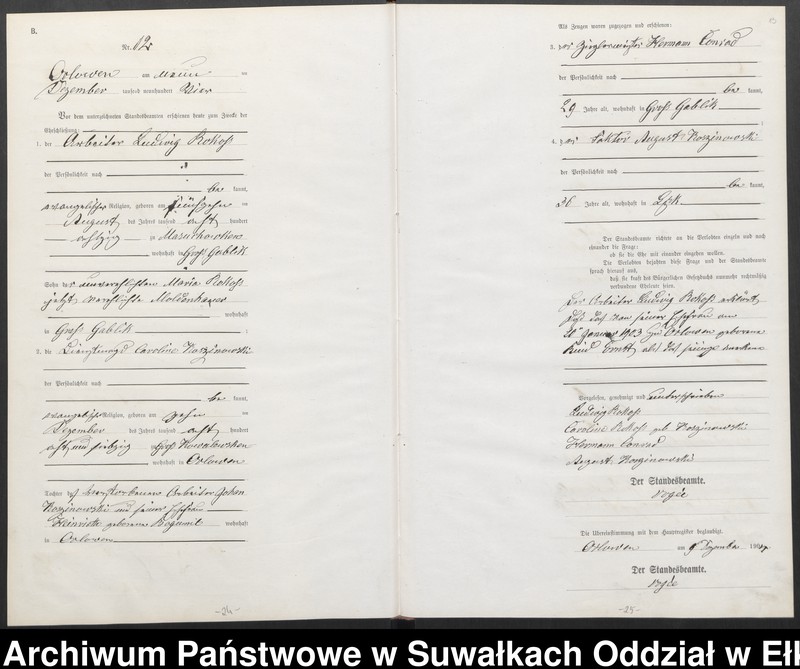 image.from.unit.number "Heirats-Neben-Register des Preussischen Standes-Amtes Orlowen Kreis Lötzen"