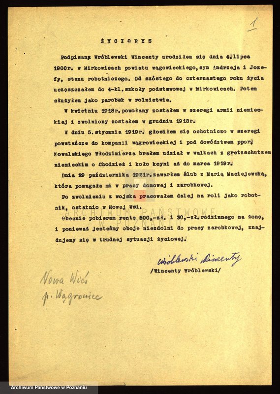 Obraz 9 z jednostki "Życiorysy powstańców wielkopolskich: W - tom Vlll /Wróblewski Wincenty - Wyzujek/."