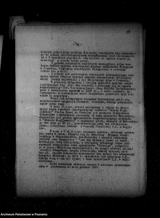 Obraz 18 z jednostki "Sprawozdania ze stanu bezpieczeństwa za miesiąc styczeń-luty-marzec 1938 r."