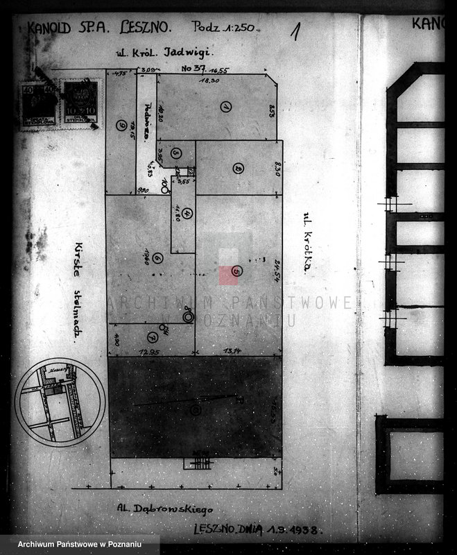 Obraz 5 z jednostki "Fabryka Cukierków "Kanold" S.A. w Lesznie, rysunki budowlane"