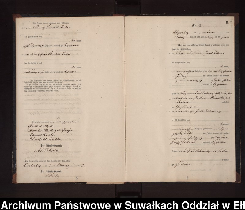 image.from.unit.number "Heiraths-Neben-Register des Preussischen Standes-Amtes Milken Kreis Loetzen"