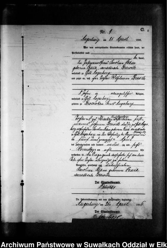 image.from.unit.number "Sterbe-Neben-Register des Preussischen Standes-Amtes Kehlen Kreis Angerburg"