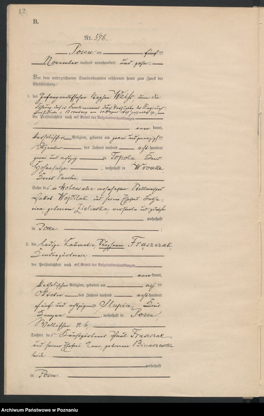 Obraz 13 z jednostki "Księga miejscowa małżeństw tom III [Rejestr główny małżeństw]"