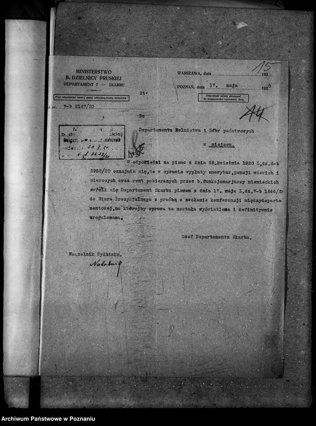 Obraz 19 z jednostki "Sprawy osobowe Departamenu Rolnictwa i Dóbr Państwowych emeryci"