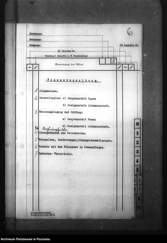 Obraz 10 z jednostki "Verzeichnis der Akten für die Verwaltungs- Akademie- Hauptanstalt Posen und Zweiganstalt Litzmannstadt"