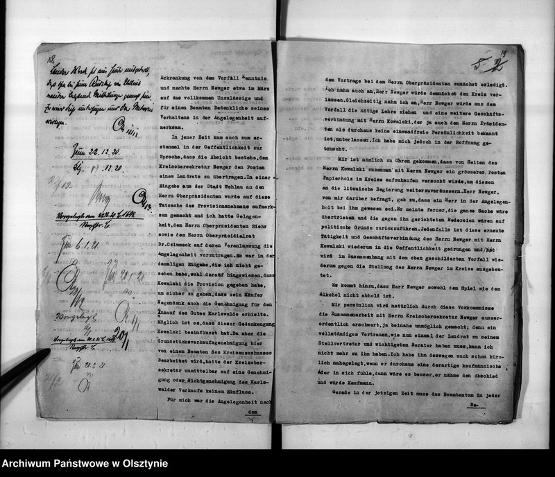 image.from.unit.number "Disziplinarverfahren gegen den Kreis-Sekretär newger [Arthur] in Wehlau"