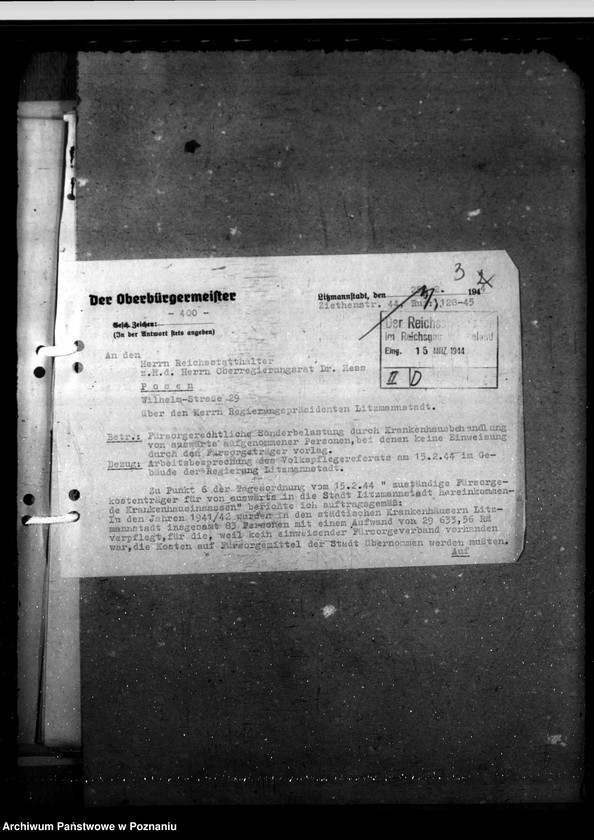 Obraz 7 z jednostki "Fürsorgekosten für auswärtige Kranke"