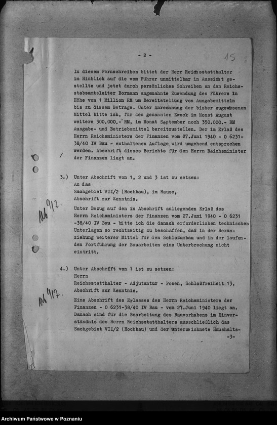 Obraz 19 z jednostki "Finansowanie przebudowy zamku w Poznaniu"