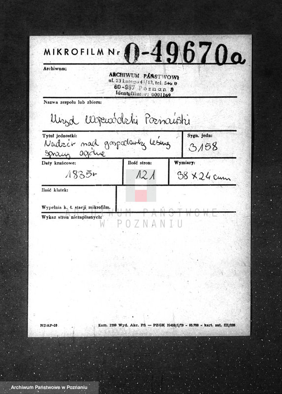 Obraz 2 z jednostki "Kom. Ochrony Lasów /Nadzór nad gospodarką leśną sprawy ogólne/"