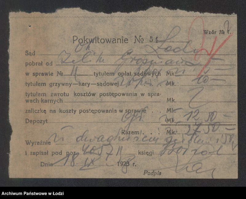 Obraz 4 z jednostki "Zelig Dawid Grosman- drobny handel ubraniami gotowymi i ludowymi"