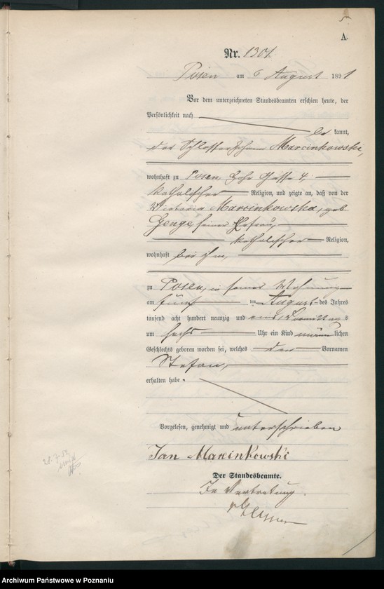 Obraz 8 z jednostki "Księga urodzeń t. IV"