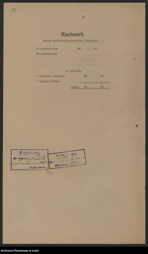 Obraz 19 z jednostki "Moszek Lilienthal i Jakób Satanowski- Towarzystwo Przemysłowo-Handlowe"