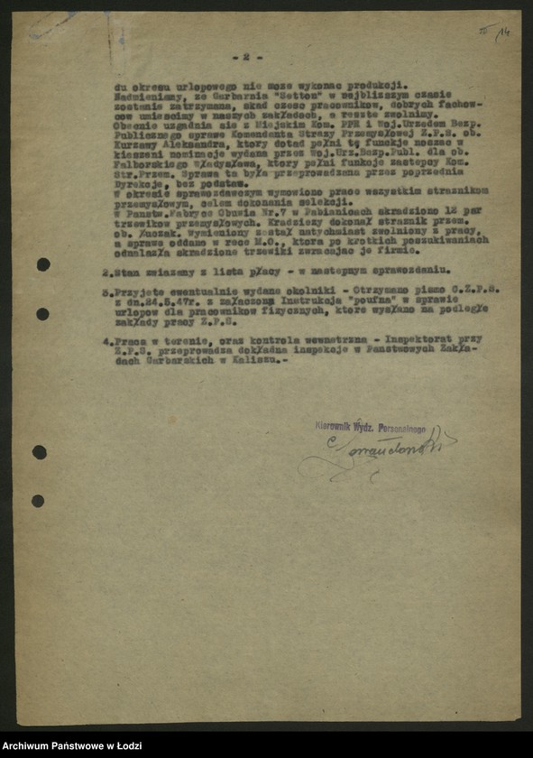 Obraz 15 z jednostki "Sprawozdania personalne w rozbiciu na branże przemysłowe [nadesłane przez centralne zarządy, zjednoczenia i fabryki] t.2"