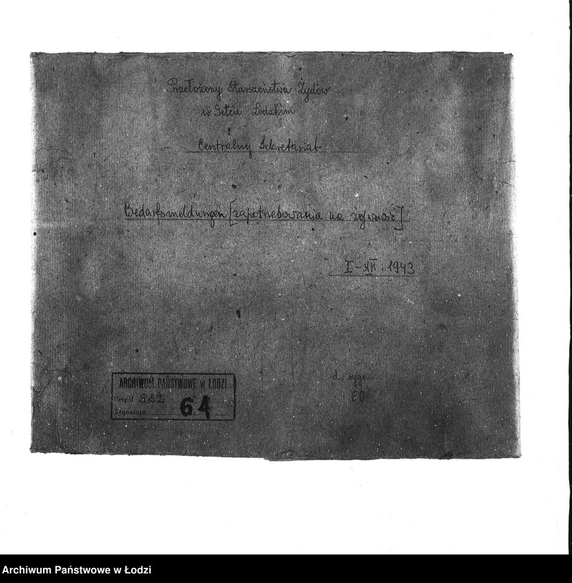 Obraz 3 z jednostki "Bedarfsmeldungen [Zapotrzebowania na żywność]"