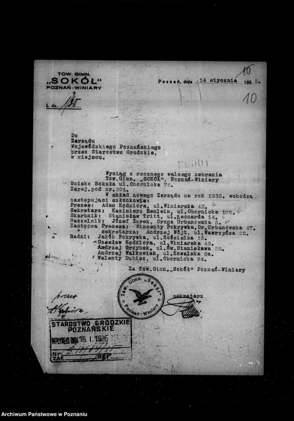Obraz 14 z jednostki "/Towarzystwo Gimnastyczne Sokół w Poznaniu Winiary - rejestracja/"