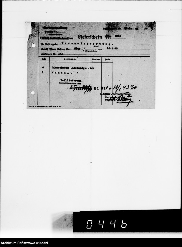 Obraz 6 z jednostki "Nicht erledigte Lieferscheine"