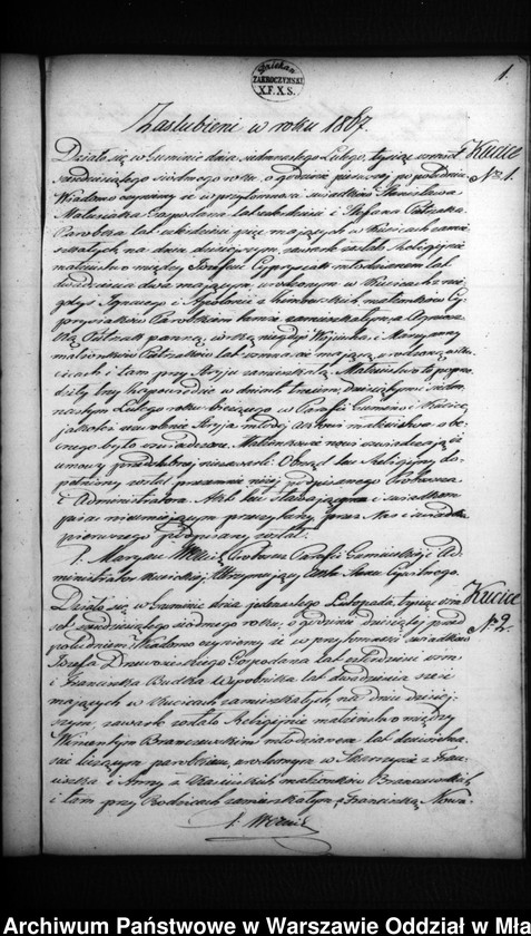 Obraz 19 z jednostki "Akta urodzeń, małżeństw i zgonów"