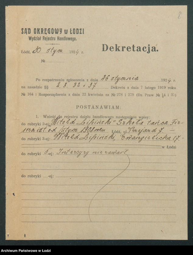 Obraz 10 z jednostki "Witold Lipiński – szkoła tańca"