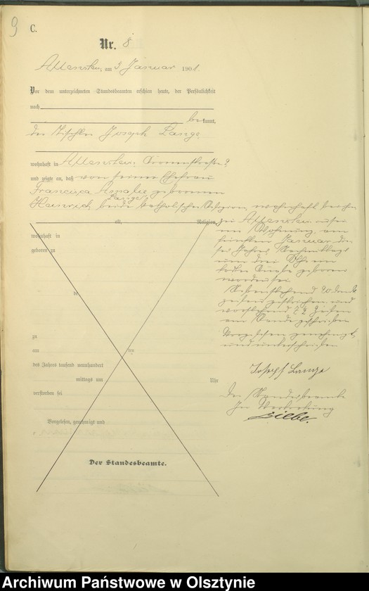 image.from.unit.number "Sterbe-Haupt-Register Tom I,Nr 1 - 399"