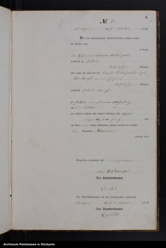 Obraz 4 z jednostki "Geburts-Neben-Register Nr 1 - 22"