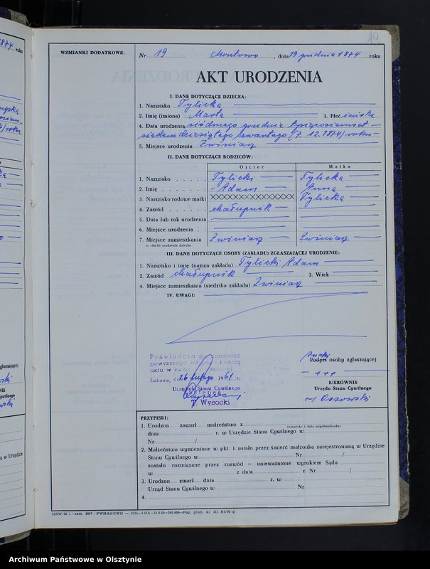 image.from.team "Urząd Stanu Cywilnego w Zwiniarzu pow. nowomiejski"