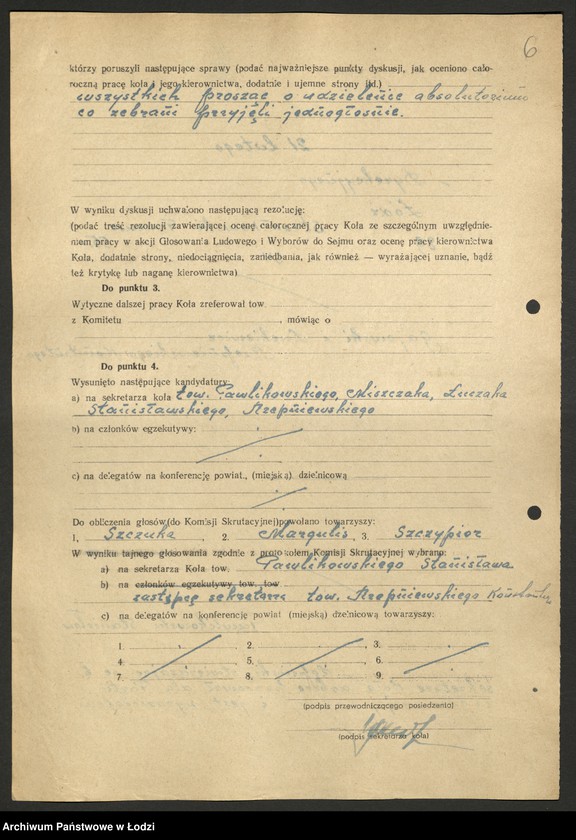 Obraz 7 z jednostki "Protokoły wyborcze kandydatów na konferencję dzielnicową"