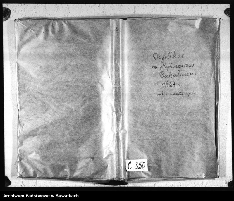 image.from.unit.number "Akta Urodzonych, Umarłych i Zaślubionych Urzędnika Stanu Cywilnego Wyznania Mojżeszowego Okręgu Bakałarzewo pro 1827"