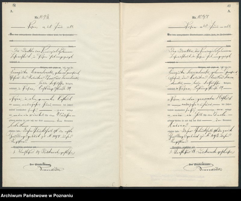 Obraz 12 z jednostki "Księga miejscowa urodzeń"