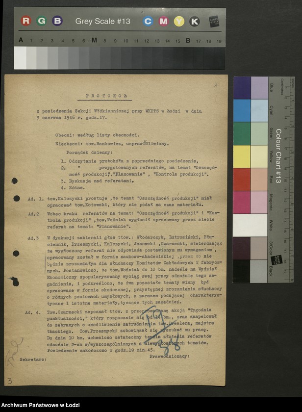 Obraz 2 z jednostki "Sekcja Włókiennicza-protokoły posiedzeń, sprawozdania"