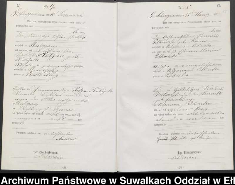 image.from.unit.number "Sterbe-Haupt-Register des Königlichen Preussischen Standes-Amtes Guszianka Kreis Sensburg"