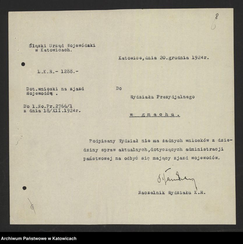 image.from.unit.number "[Konferencje wojewodów w Warszawie: zawiadomienia, porządki obrad, referaty ministerialne, materiały informacyjne wydziałów UWŚl, starostw i urzędów niezespolonych, przeważnie w sprawach gospodarczych i administracyjnych]"