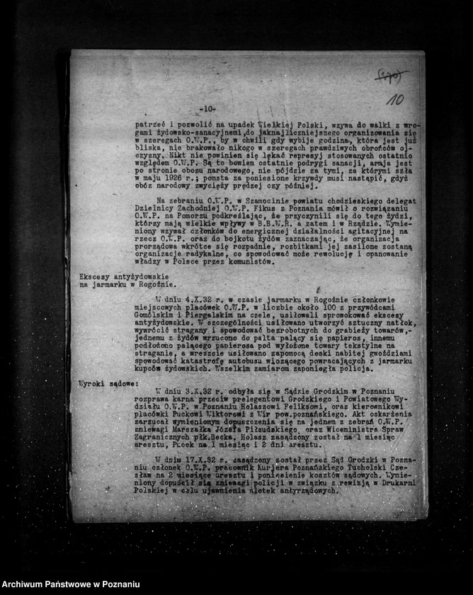 Obraz 14 z jednostki "Sprawozdania z polskiego legalnego ruchu polityczno-społecznego za miesiące październik, listopad, grudzień 1932 r."