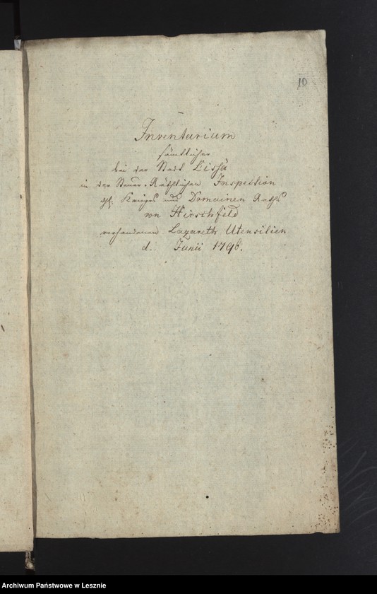 Obraz 12 z jednostki "[Die Utensilien des hiesigen Militär-Lazaretts des 2-ten Bataillons des Infanterieregiments von Stockhausen]"