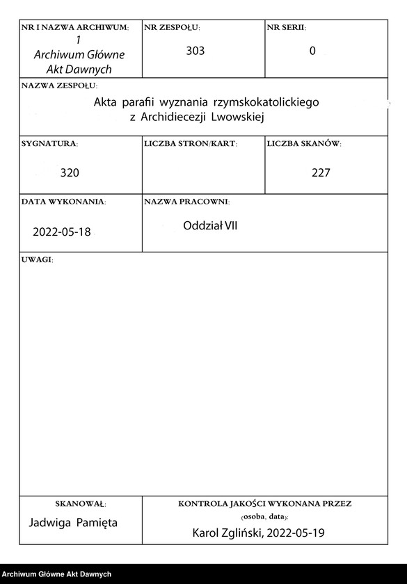 image.from.unit.number "Parafia: różne. Dekanat: różne. [Akta różnych urzędów parafialnych na terenie archidiecezji lwowskiej]."