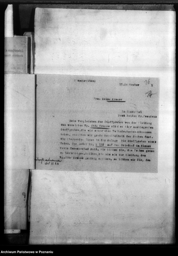 Obraz 20 z jednostki "Otto Krause aus Rosenthal, Kreis Grandenz (Grudziądz)"