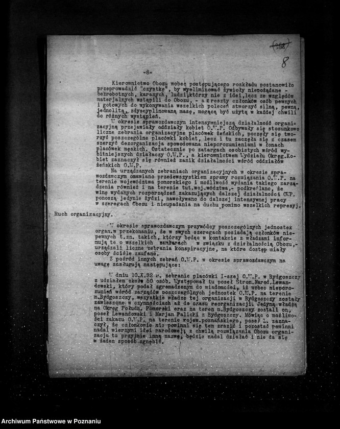 Obraz 12 z jednostki "Sprawozdania z polskiego legalnego ruchu polityczno-społecznego za miesiące październik, listopad, grudzień 1932 r."