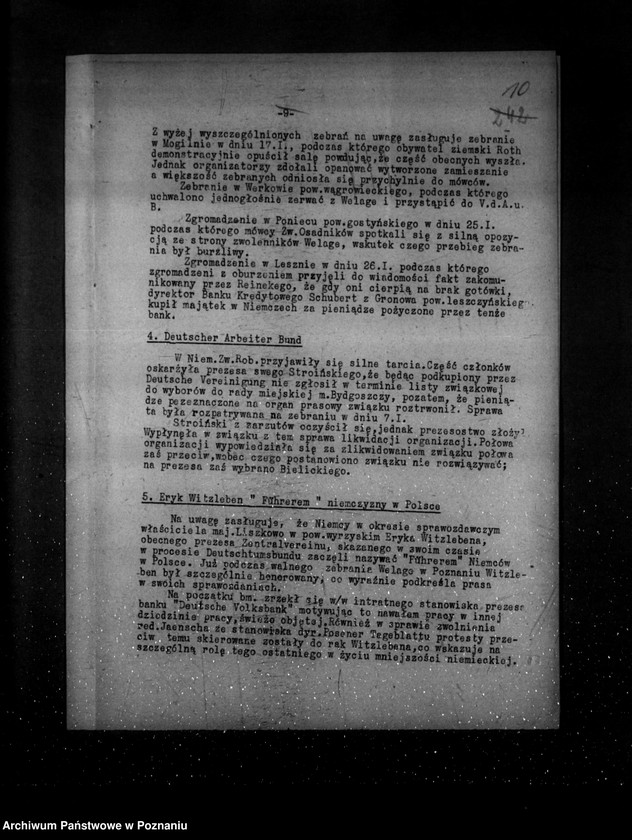 Obraz 14 z jednostki "Sprawozdania z życia mniejszości narodowych za miesiące styczeń-marzec 1934 r."