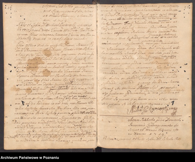 Obraz 16 z jednostki "Protocollon spectabilis officii consularis civitatis SRMtis Posnaniae ab anno Domini 1719 sub felicibus auspiciis nobilis Joannis Eyberle praesidentis civitatis eiusdem."