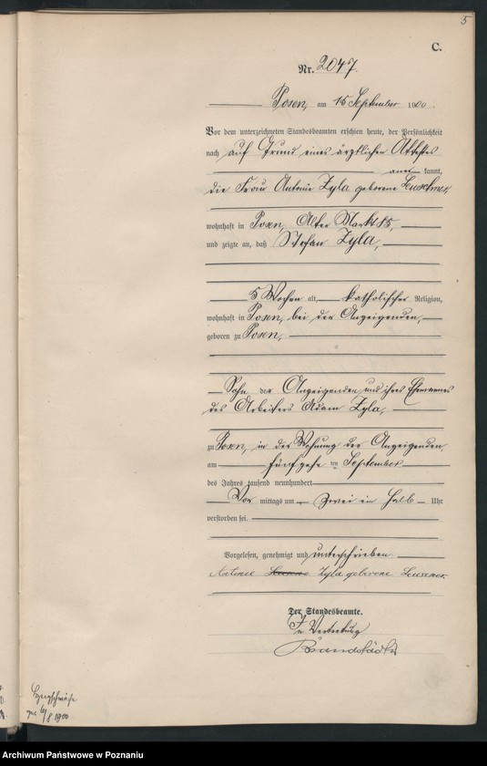 Obraz 8 z jednostki "Księga miejscowa zgonów"