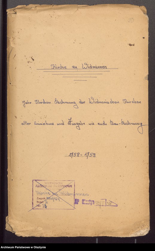 image.from.unit.number "Jahr Kirchen Rechnung der Widminschen Kirchen aller Einnahme und Ausgabe wie auch Bau-Rechnung"