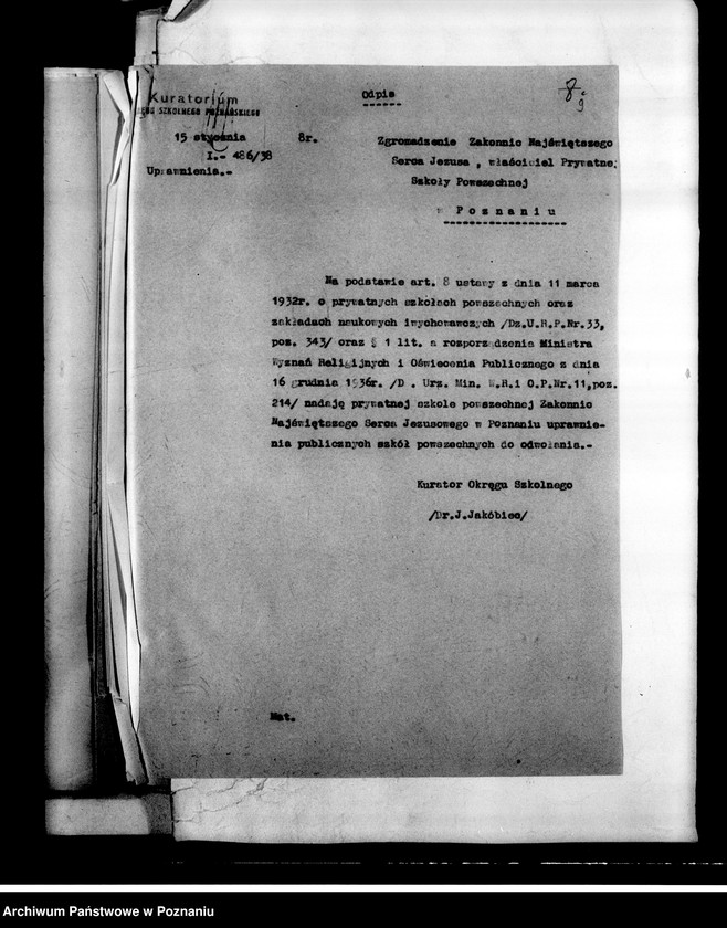 Obraz 12 z jednostki "Prywatna Szkoła Powszechna żeńska Najświętszego Serca Jezusowego- Poznań"