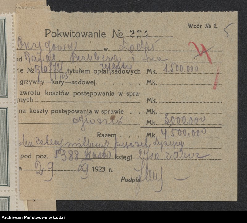 Obraz 7 z jednostki "R.Perlberg i H.Tajchman- kupno i sprzedaż towarów manufakturowych"