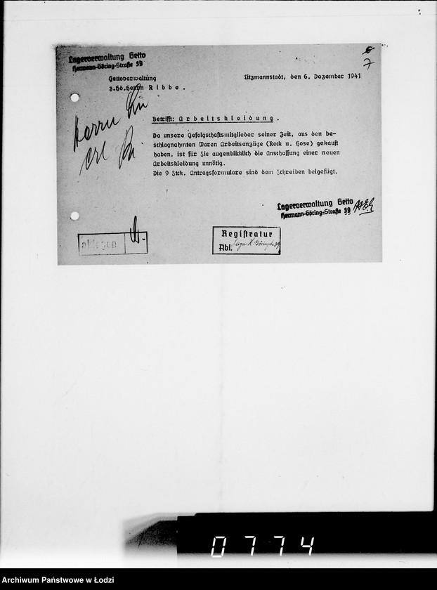 Obraz 13 z jednostki "Lager Hermann-Gör.Str.39.Herr Straube. [Korespondencja w sparwie wydania i przyjęcia towarów]"