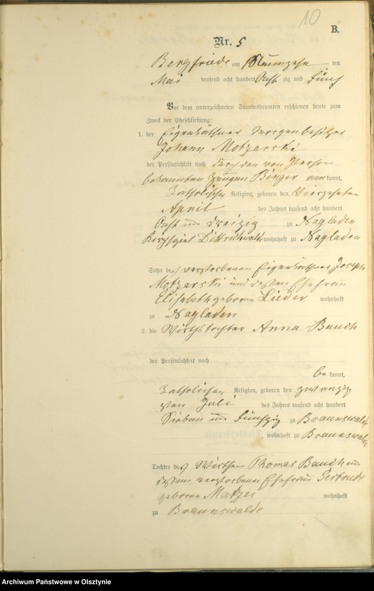 image.from.unit.number "Heiraths-haupt-Register Nr 1 - 21 i 23"