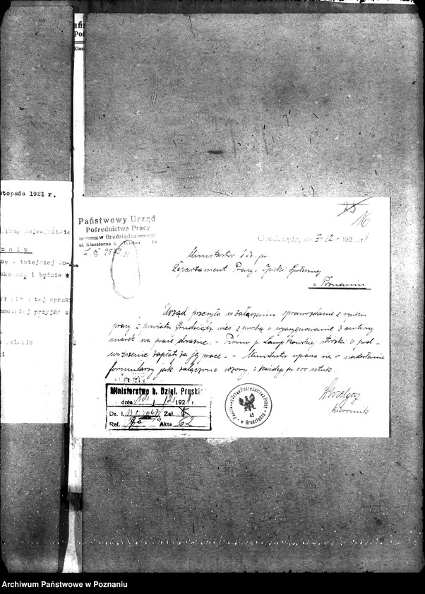 Obraz 20 z jednostki "[Wnioski i korespondencja w sprawie zatrudnienia bezrobotnych]"