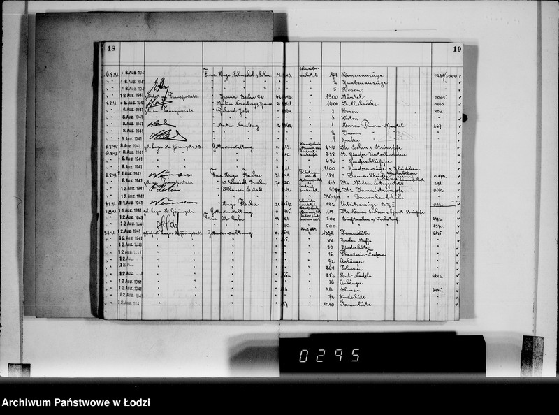 Obraz 13 z jednostki "Textil-Lagerverwaltung Getto [Książka magazynowa towarów wychodzących z Getta]"